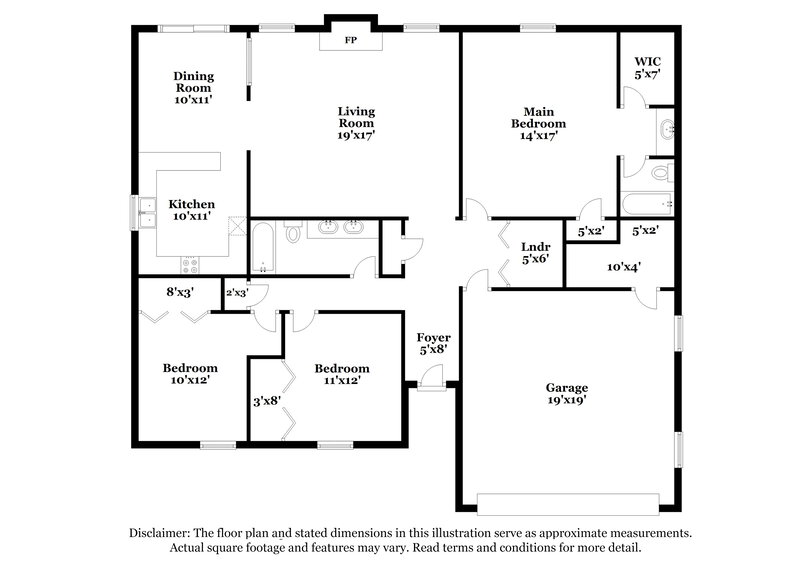 1,775/Mo, 639 Woodsong Ln Stone Mountain, GA 30087 Floor Plan View
