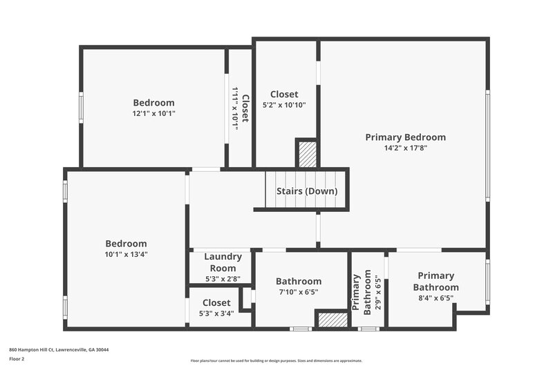 2,060/Mo, 860 Hampton Hill Ct Lawrenceville, GA 30044 Floor Plan View 2