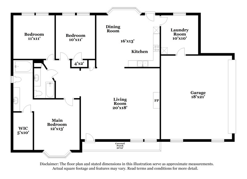 2,010/Mo, 1290 Shamrock Hill Circle Loganville, GA 30052 Floor Plan View