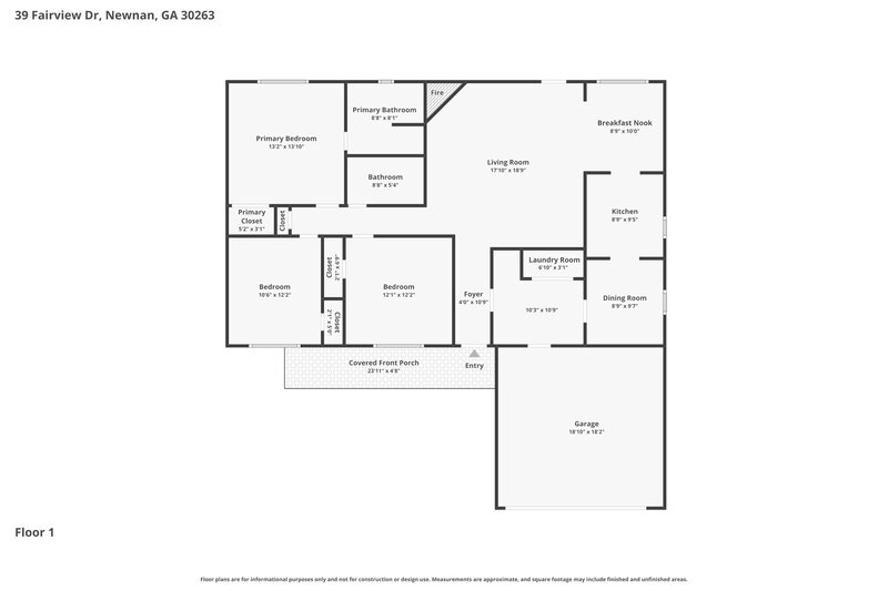 0/Mo, 39 Fairview Drive Newnan, GA 30263 Floor Plan View