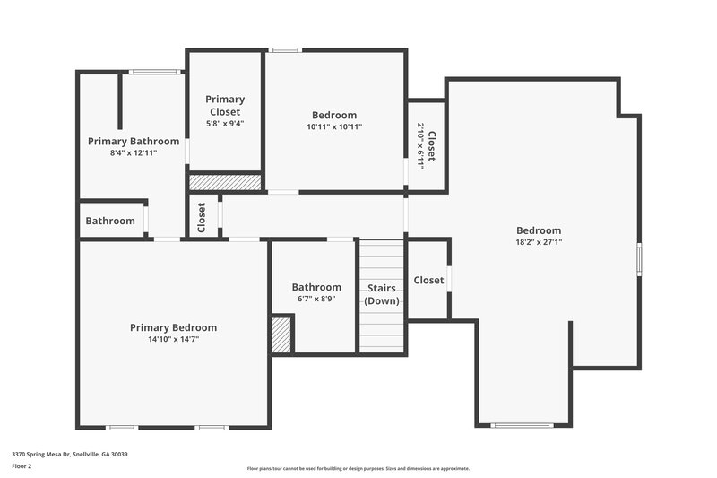 2,355/Mo, 3370 Spring Mesa Dr Snellville, GA 30039 Floor Plan View 2