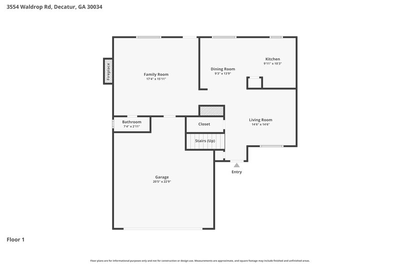 1,970/Mo, 3554 Waldrop Rd Decatur, GA 30034 Floor Plan View