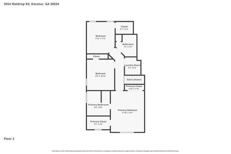 1,970/Mo, 3554 Waldrop Rd Decatur, GA 30034 Floor Plan View 2