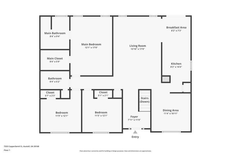 2,000/Mo, 7333 Copperbend Ct Austell, GA 30168 Floor Plan View 2