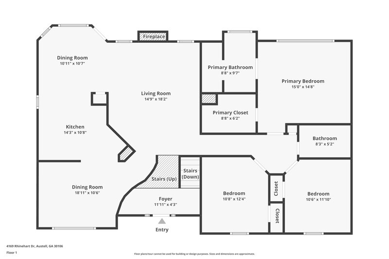 3,300/Mo, 4169 Rhinehart Dr Austell, GA 30106 Floor Plan View