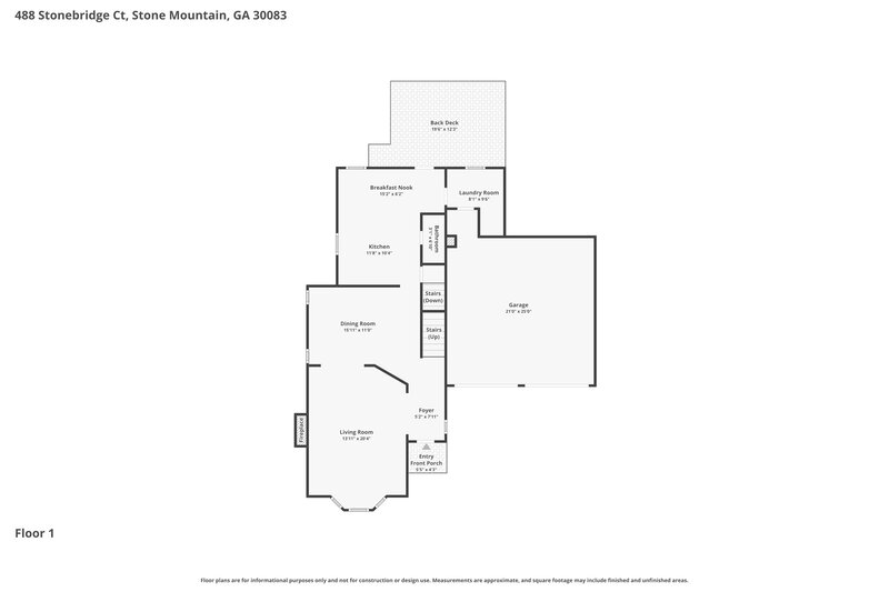 2,095/Mo, 488 Stonebridge Ct Stone Mountain, GA 30083 Floor Plan View 2