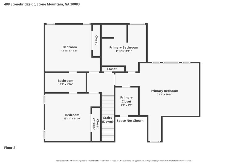 2,095/Mo, 488 Stonebridge Ct Stone Mountain, GA 30083 Floor Plan View 3