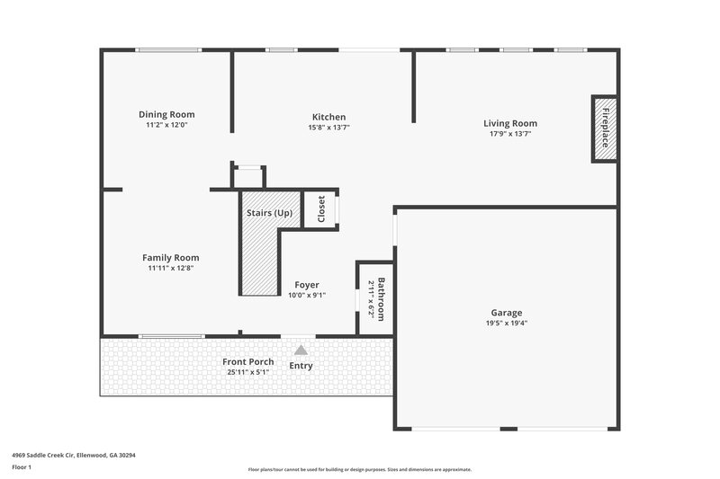 2,010/Mo, 4969 Saddle Creek Circle Ellenwood, GA 30294 Floor Plan View