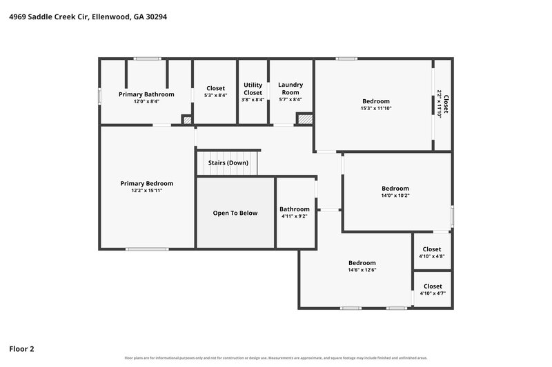 2,185/Mo, 4969 Saddle Creek Circle Ellenwood, GA 30294 Floor Plan View 2
