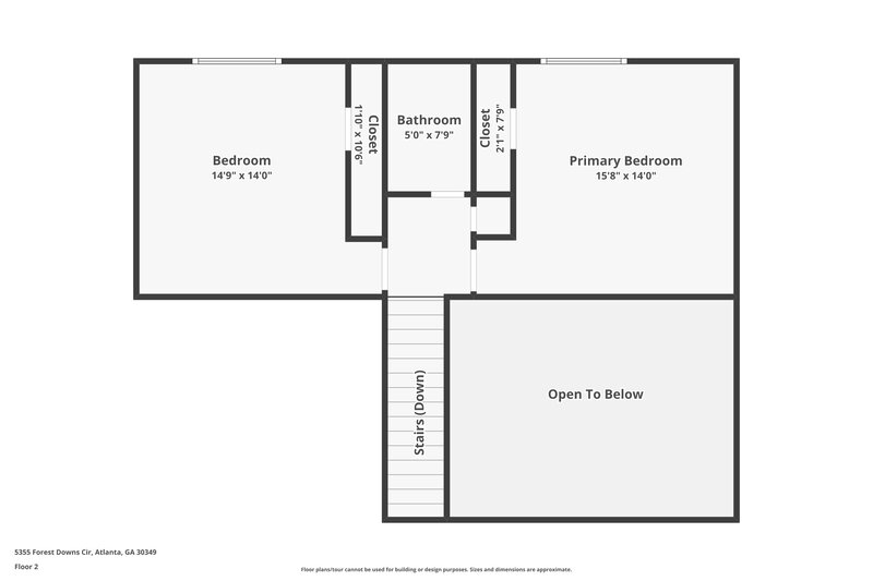 2,100/Mo, 5355 Forest Downs Cir Atlanta, GA 30349 Floor Plan View 2