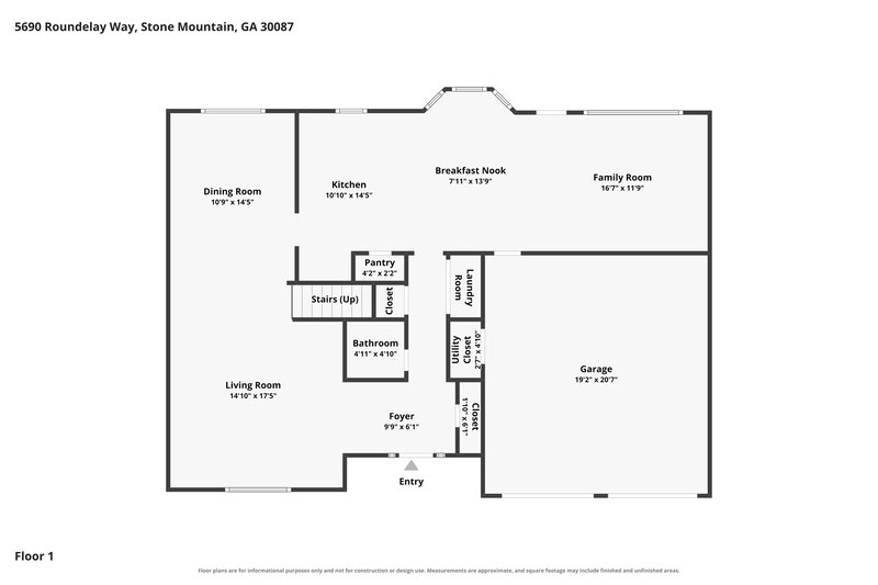 2,365/Mo, 5690 Roundelay Way Stone Mountain, GA 30087 Floor Plan View