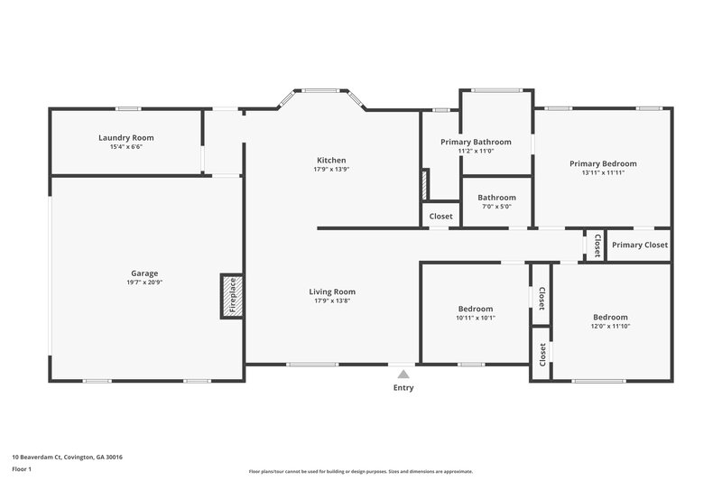 1,610/Mo, 10 Beaverdam Ct Covington, GA 30016 Floor Plan View