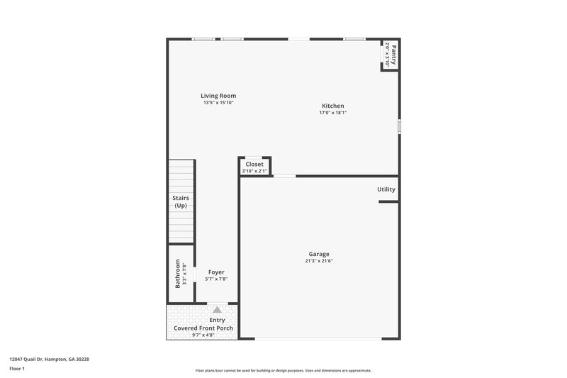 1,880/Mo, 12047 Quail Dr Hampton, GA 30228 Floor Plan View