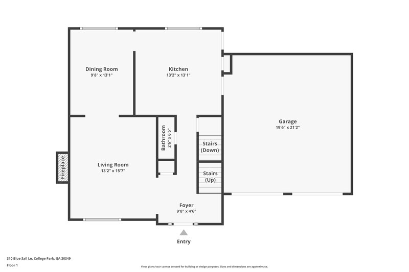 2,000/Mo, 310 Blue Sail Lane College Park, GA 30349 Floor Plan View 2