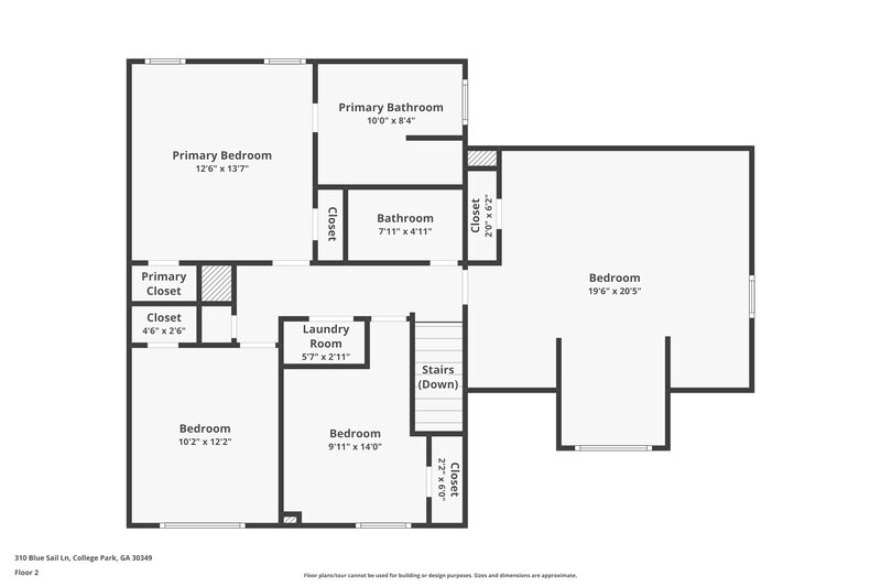 2,000/Mo, 310 Blue Sail Lane College Park, GA 30349 Floor Plan View 3