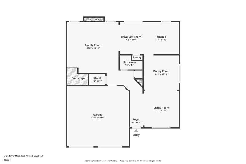 2,250/Mo, 7121 Silver Mine Xing Austell, GA 30168 Floor Plan View