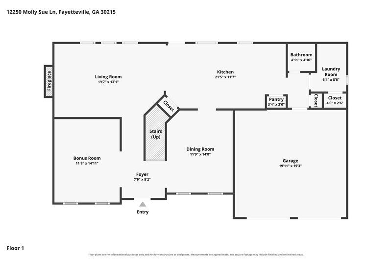 2,365/Mo, 12250 Molly Sue Ln Fayetteville, GA 30215 Floor Plan View