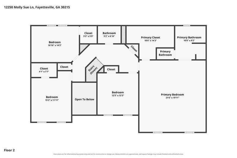 2,365/Mo, 12250 Molly Sue Ln Fayetteville, GA 30215 Floor Plan View 2