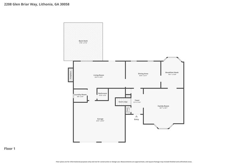 2,135/Mo, 2208 Glen Briar Way Lithonia, GA 30058 Floor Plan View