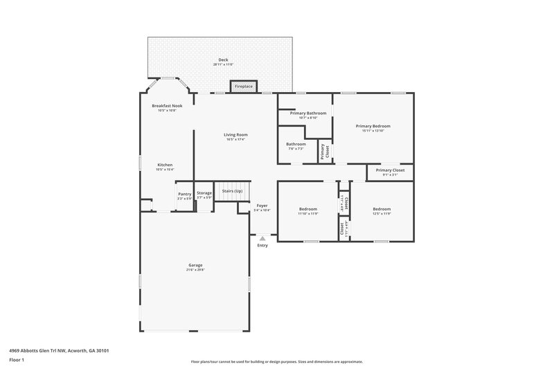 2,150/Mo, 4969 Abbotts Glen Trl NW Acworth, GA 30101 Floor Plan View