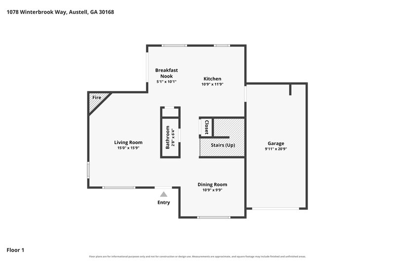 2,040/Mo, 1078 Winterbrook Way Austell, GA 30168 Floor Plan View
