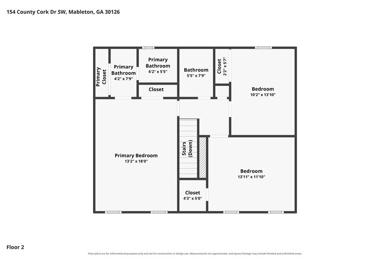 2,195/Mo, 154 County Cork Drive Mableton, GA 30126 Floor Plan View 2