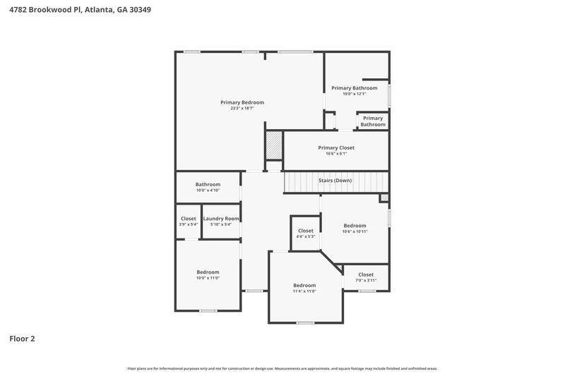 2,495/Mo, 4782 Brookwood Place Atlanta, GA 30349 Floor Plan View 2