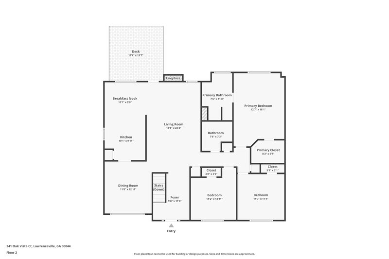 2,465/Mo, 341 Oak Vista Ct Lawrenceville, GA 30044 Floorplan View