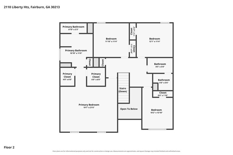 2,380/Mo, 2110 Liberty Hts Fairburn, GA 30213 Floor Plan View 2