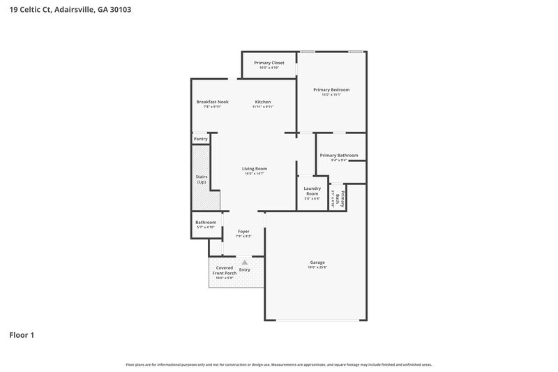 1,835/Mo, 19 Celtic Court Adairsville, GA 30103 Floor Plan View