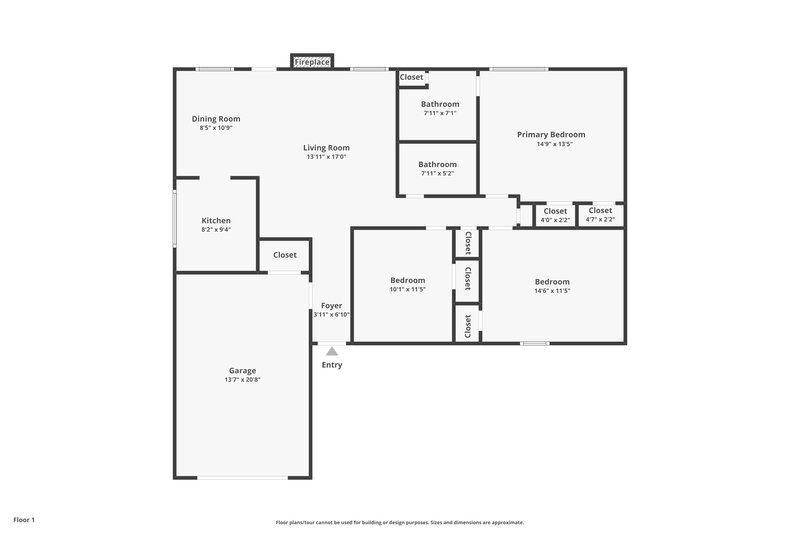 2,240/Mo, 9346 Woodknoll Way Jonesboro, GA 30238 Floor Plan View