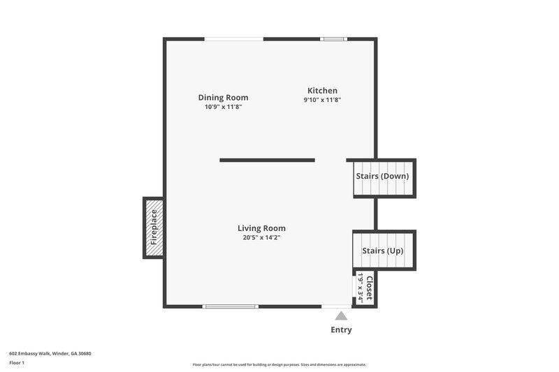 2,040/Mo, 602 Embassy Walk Winder, GA 30680 Floor Plan View