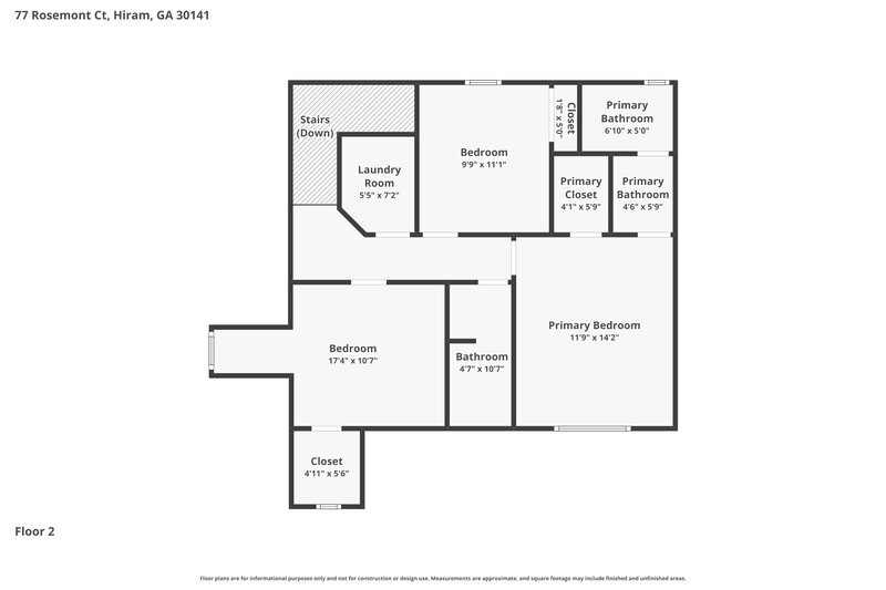 2,055/Mo, 77 Rosemont Court Hiram, GA 30141 Floor Plan View 2