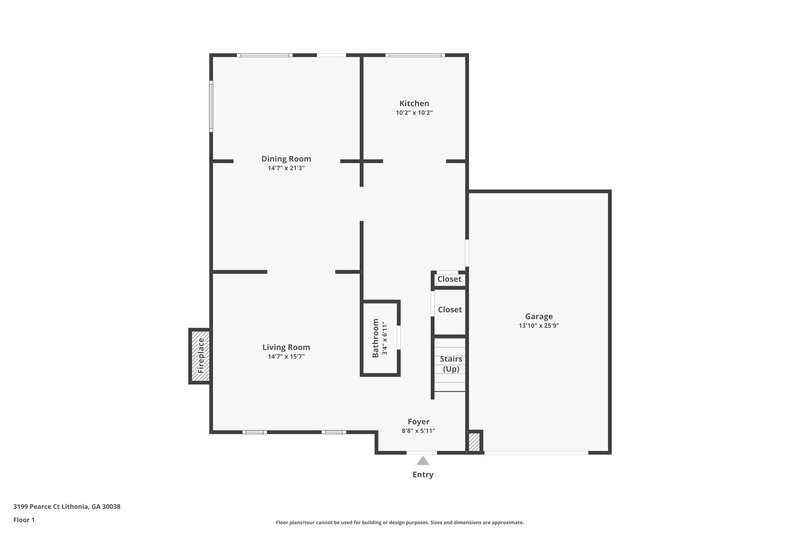 2,700/Mo, 3199 Pearce Ct Lithonia, GA 30038 Floor Plan View