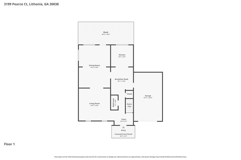 2,005/Mo, 3199 Pearce Ct Lithonia, GA 30038 Floor Plan View