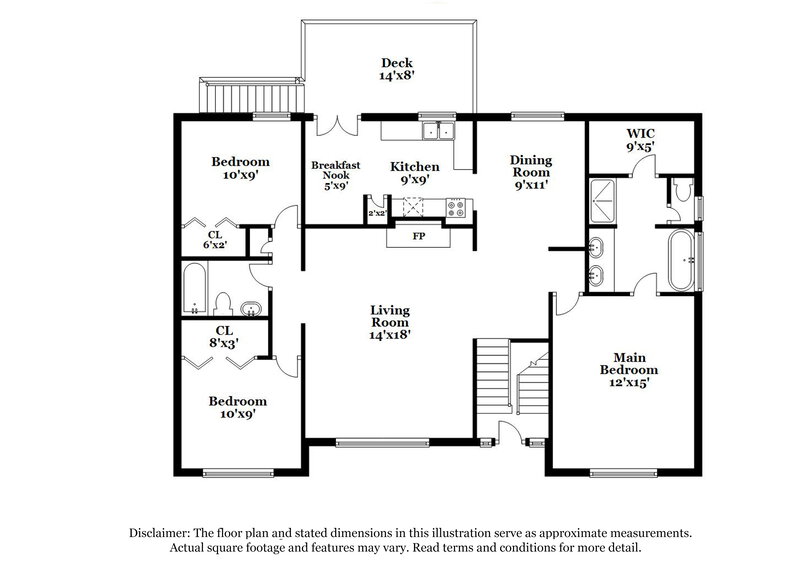 2,175/Mo, 1138 Chateau Terrace McDonough, GA 30253 Floor Plan View 2