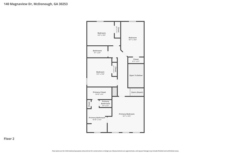 2,195/Mo, 140 Magnaview Dr McDonough, GA 30253 Floor Plan View 2