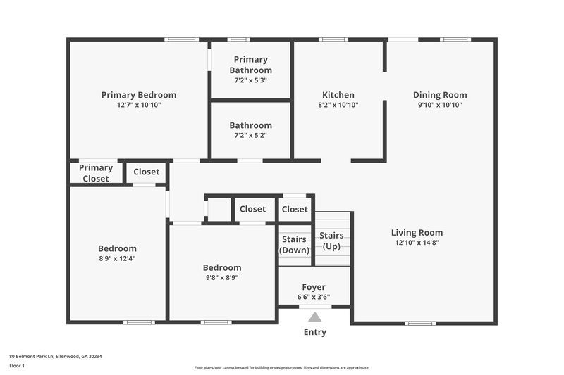 2,360/Mo, 80 Belmont Park Ln Ellenwood, GA 30294 Floorplan View