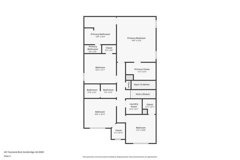 2,180/Mo, 461 Townsend Bnd Stockbridge, GA 30281 Floor Plan View 2