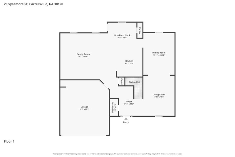 2,405/Mo, 20 Sycamore St Cartersville, GA 30120 Floor Plan View