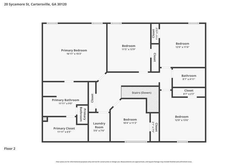 2,405/Mo, 20 Sycamore St Cartersville, GA 30120 Floor Plan View 2