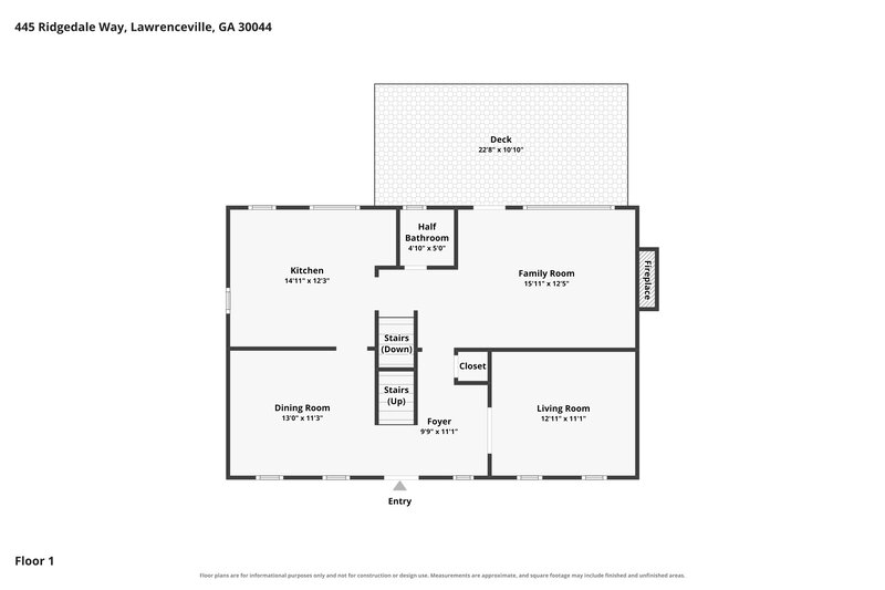 2,280/Mo, 445 Ridgedale Way Lawrenceville, GA 30044 Floor Plan View 2