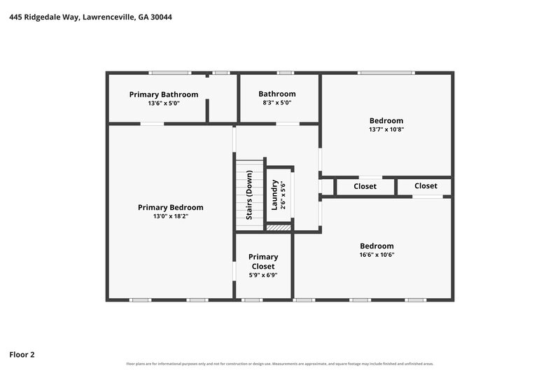 2,280/Mo, 445 Ridgedale Way Lawrenceville, GA 30044 Floor Plan View 3