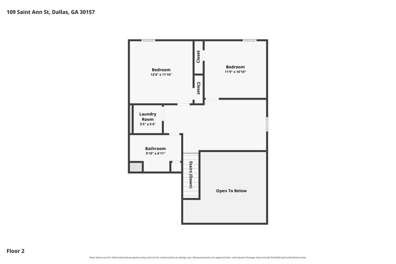 1,795/Mo, 109 St Ann St Dallas, GA 30157 Floor Plan View 2