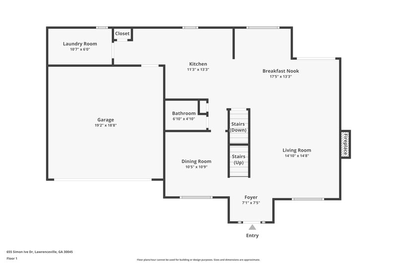 1,935/Mo, 655 Simon Ive Drive Lawrenceville, GA 30045 Floor Plan View 2