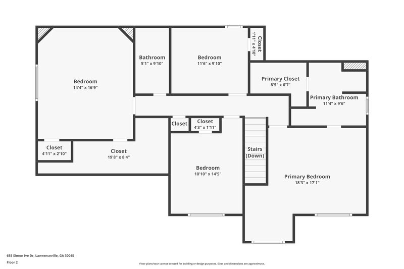 1,935/Mo, 655 Simon Ive Drive Lawrenceville, GA 30045 Floor Plan View 3