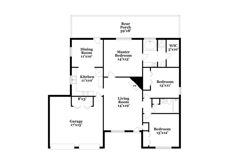 1,725/Mo, 5900 Green Meadow Way Rex, GA 30273 Floor Plan View