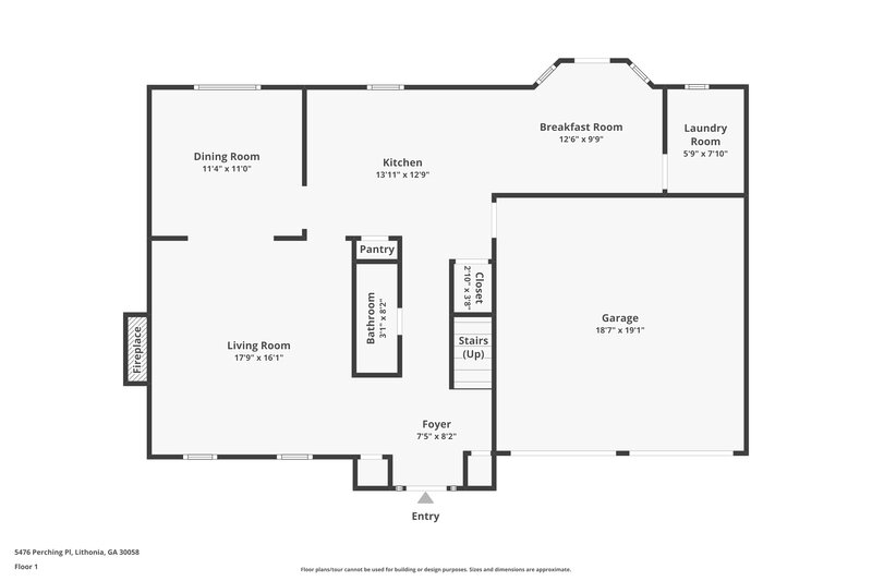 1,935/Mo, 5476 Perching Place Lithonia, GA 30058 Floor Plan View