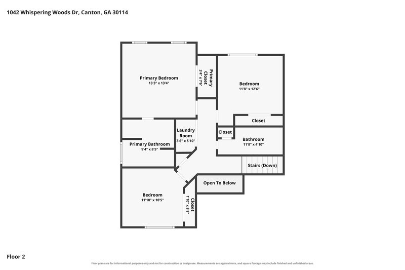 2,040/Mo, 1042 Whispering Woods Drive Canton, GA 30114 Floor Plan View 3