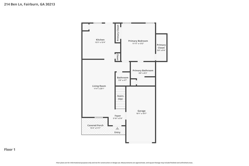 2,195/Mo, 214 Ben Ln Fairburn, GA 30213 Floor Plan View